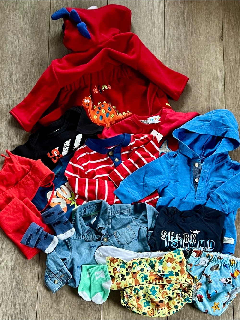 Assorted Kids Tops & Swim Set - Red & Blue Mix
